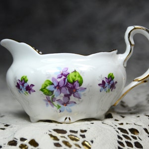 Bone China Porcelain &quot;Sweet Violets&quot; Made in England Mini-Creamer. Royal Stafford Bone China Creamer.Bone China Tea Set.Shabby Chic. #161195
