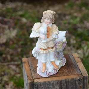 Rococo Victorian Figurine Planter Vase. Porcelain/Bone China Planter Vase.Rococo Decor. Victorian Vase. Edwardian Vase. Bisque Planter. #f5 image 9