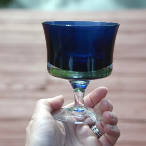 Denby Mirage blått glasglas från mitten av århundradet: Vin-/vattenbägare #N128 bild 5