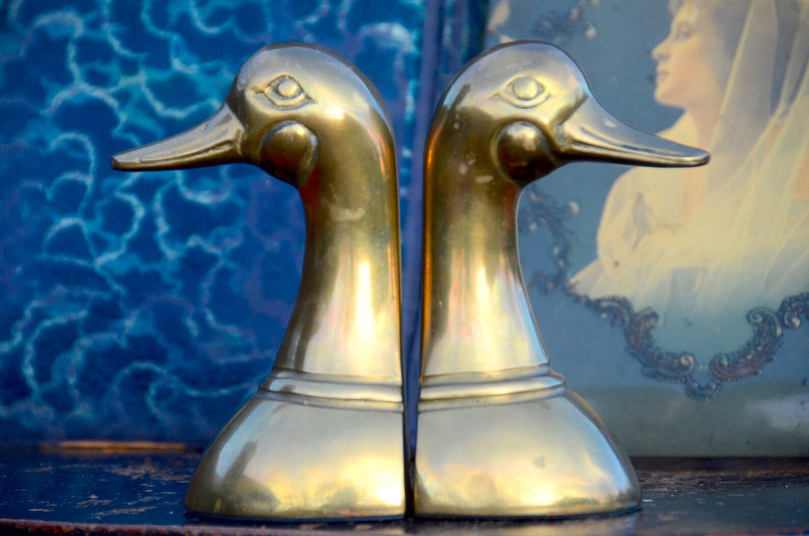 vintage brass duck bookends lemard