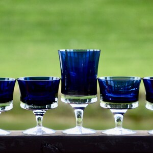Denby Mirage blått glasglas från mitten av århundradet: Vin-/vattenbägare #N128 bild 2