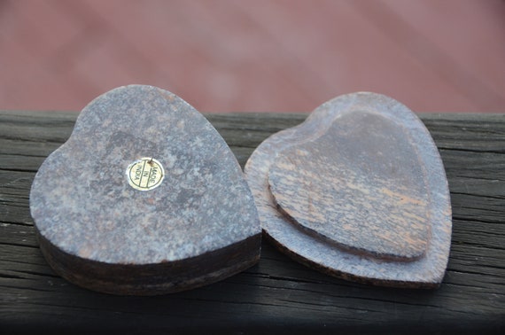 Vintage SOAPSTONE HEART BOX | Boho Decor | Made i… - image 5