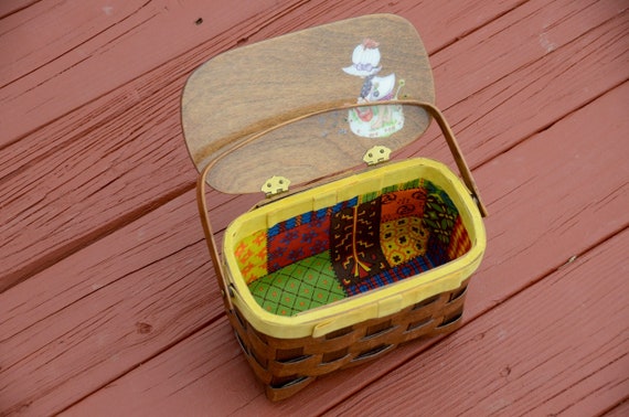 Retro Caro Nan Style Basket Purse. Wood Mid-Centu… - image 6