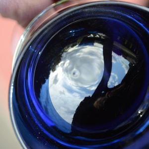 Denby Mirage blått glasglas från mitten av århundradet: Vin-/vattenbägare #N128 bild 7