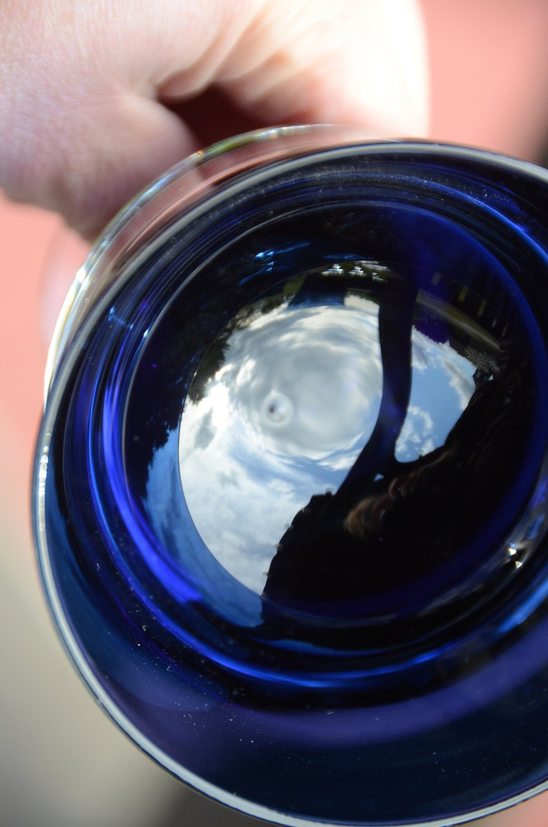 Denby Mirage blått glasglas från mitten av århundradet: Vin-/vattenbägare #N128 bild 7