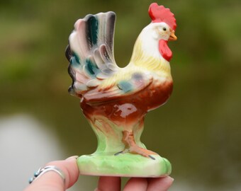 ROOSTER FIGURINES | Chicken Figurines | Mid-century Chickens