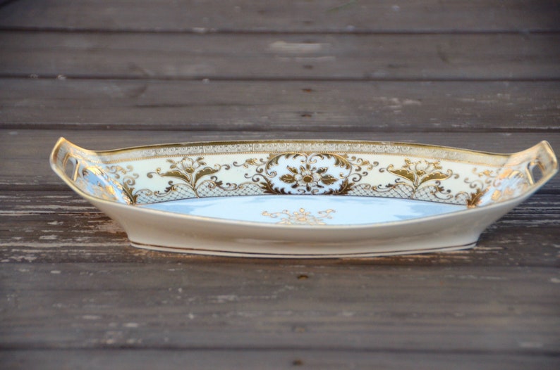 Antique Nippon Moriage Gold Celery Dish circa 1800s Relish Etsy
