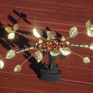 Mid-Century Metal FLOWER WALL Art | Copper Roses and Brass Leaves MCM Wall Decor | Mid Century Metal Spray | Mid-Century Decor