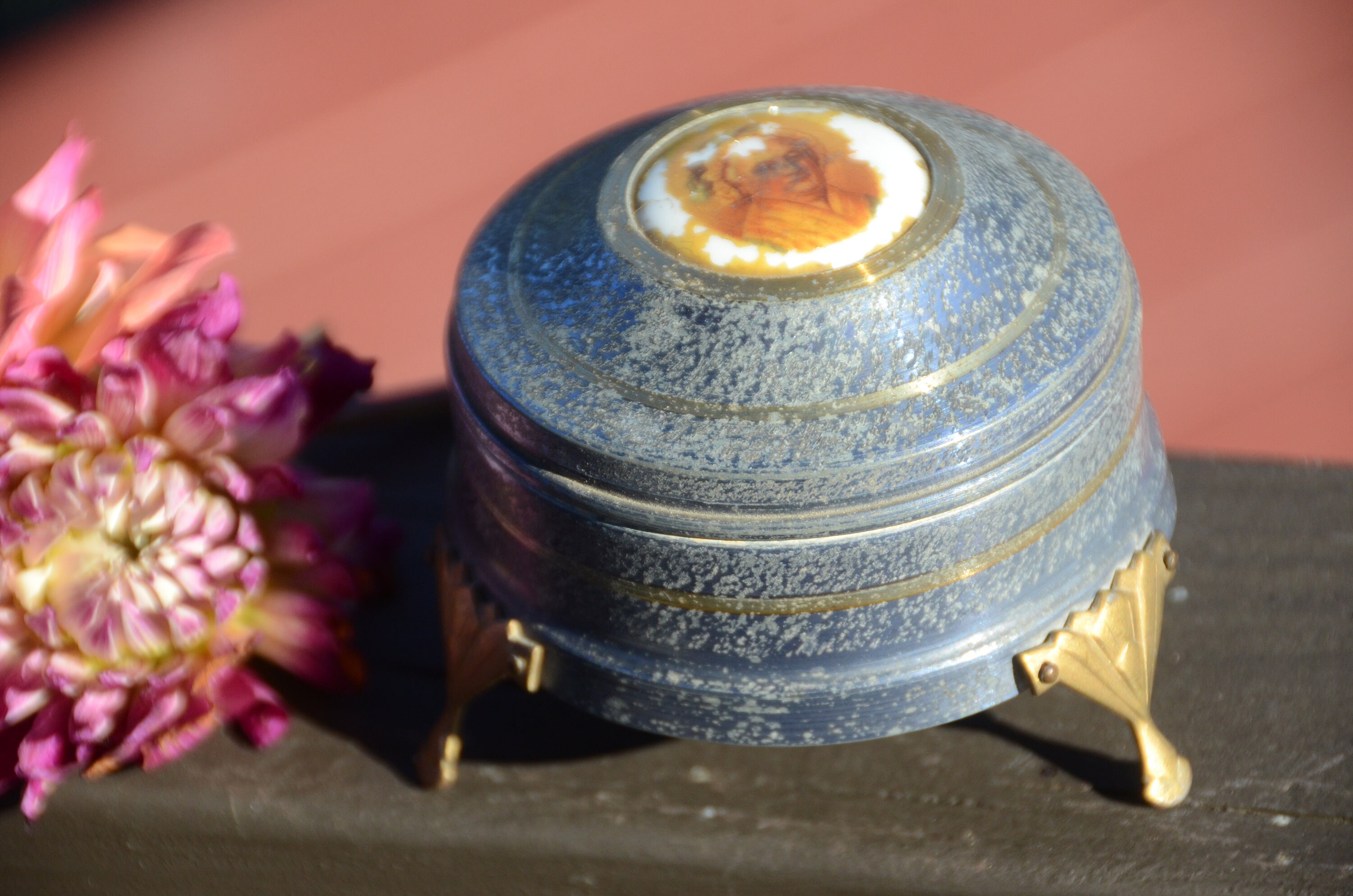 Antique METAL POWDER BOX | Victorian Jewelry Powder Box | Vanity Box ...