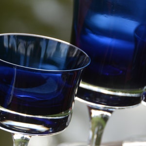 Denby Mirage blått glasglas från mitten av århundradet: Vin-/vattenbägare #N128 bild 1