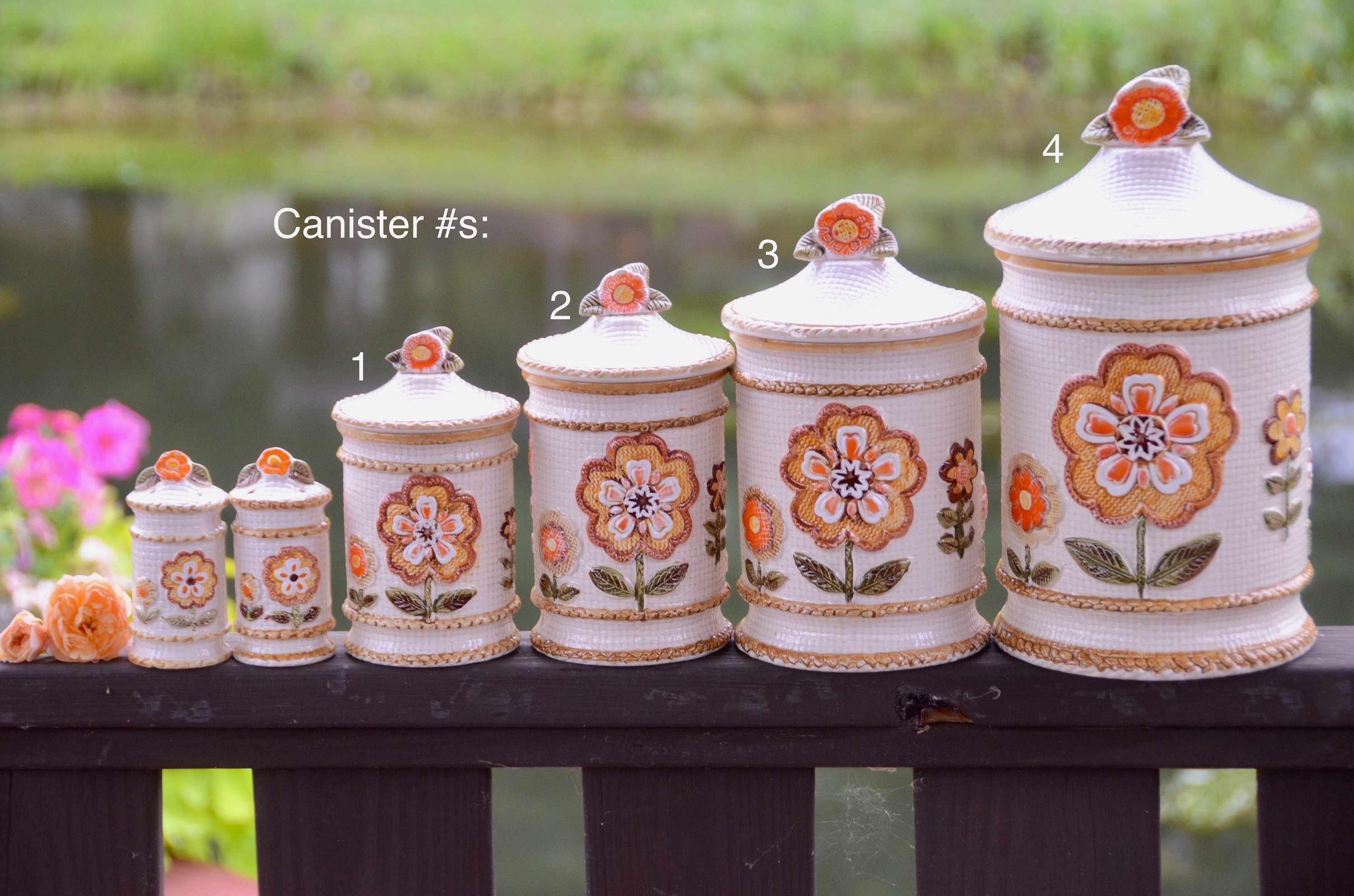 70er Jahre KüchenKanister Set SONNENBLUMEN Hippie | Etsy