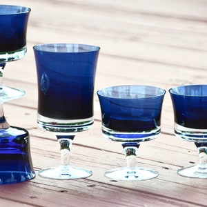 Denby Mirage blått glasglas från mitten av århundradet: Vin-/vattenbägare #N128 bild 4