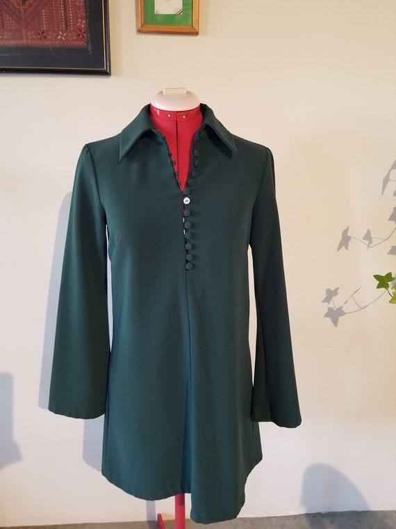 Forest Green | Bell Sleeves | Small Dress
