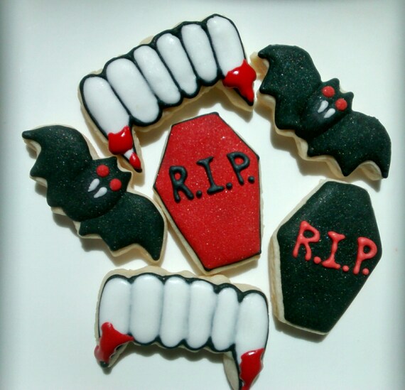 Vimpire Halloween Sugar Cookies Mini Or Large Decorated With Etsy