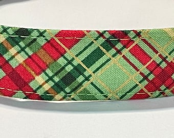 Christmas Plaid Dog Collar ~ Holiday Dog Collar ~ Dog Collar