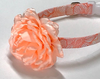 Coral Petals Dog Collar - Flower Included