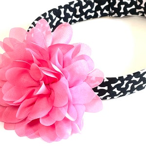 Bones Dog Collar - Flower Color Option