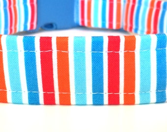 Surf's Up Dog Collar ~ Striped Dog Collar ~ Boy Dog Collar