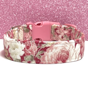 Mauve Blossom Dog Collar w/o Flower - Girl Dog Collar - Matching Harness Available Inside