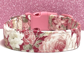 Mauve Blossom Dog Collar: Floral Collar