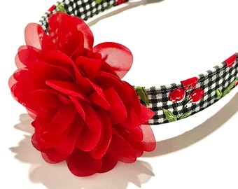 Cherry Delight Dog Collar with Flower