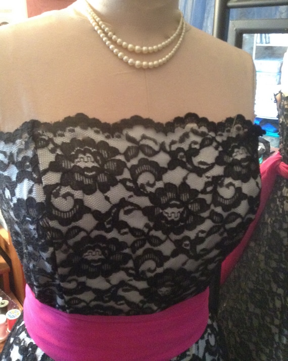 Black lace prom dress