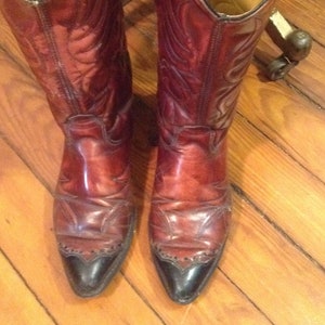 Brown/Black Western Boots/Sz 7.5 C