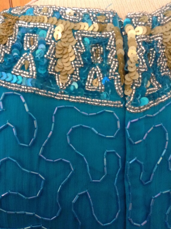 Turquoise Gold 22 Metallic Silk Tweed