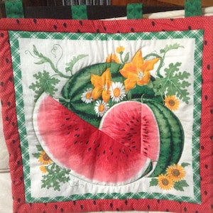 Vintage Quilted Watermelon Wall Hanging