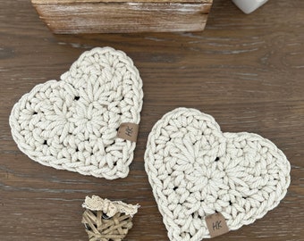 Jumbo coasters crochet, The Farmhouse Heart Coasters Jumbo