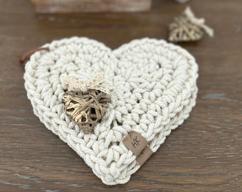 Trivet, crochet, kitchen trivets, The Farmhouse Heart trivet