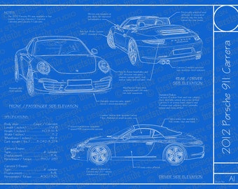 Porsche 911 Carrera / Carrera 2 affiche 2 plan 18"x24 » (fichier d’image JPEG)