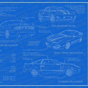 1999 Pontiac Firebird / Trans Am blueprint poster 18&quot;x24&quot; (Digital image file)