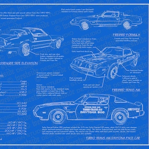 1981 Pontiac Firebird / Trans Am blueprint poster 18&quot;x24&quot; (Digital image file)