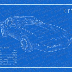 1982 Pontiac Trans Am - KITT blueprint 8&quot;x10&quot; (JPEG image file)