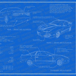 2002 Pontiac Firebird / Trans Am blueprint poster 18&quot;x24&quot; (Digital image file)