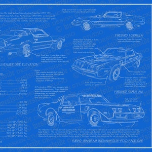 1980 Pontiac Firebird / Trans Am blueprint poster 18&quot;x24&quot; (Digital image file)
