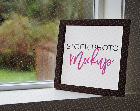 Wood Sign Window Mockup B1 Stock Photo Mockup Frame