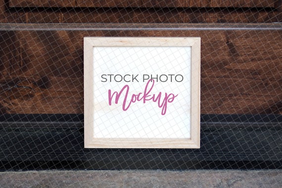 10x10 Wood Frame Mockup Unfinished Wood For Svg And