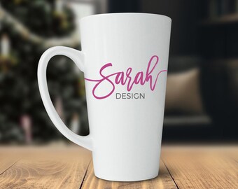 Download Free Jpeg Mockup Christmas Mug Mockup Save A Cup White Latte Mug PSD Mockup Template