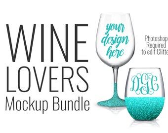 Download Wineglass Photoshop Mockup Bundle For Vinyl Decals With Stemless Wineglass Mock Up And Wine Glass Mockup Free Logo 3d Mockups PSD Mockup Templates