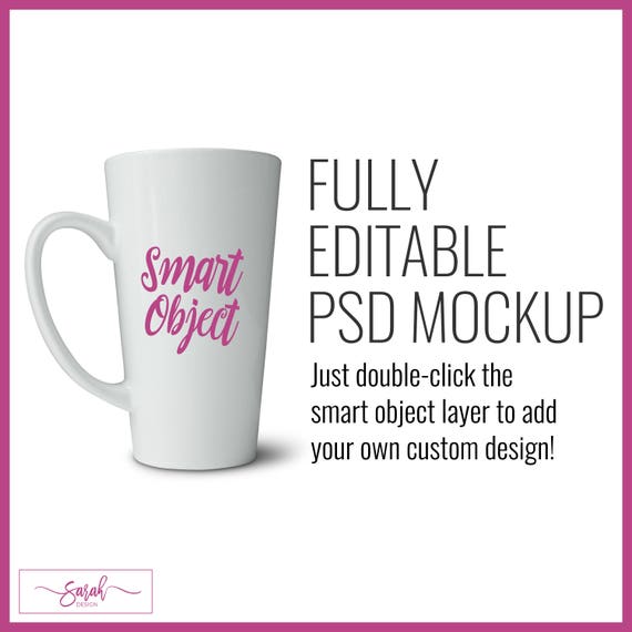 White Latte Mug Mockup For Vinyl Decal Dye Sublimation
