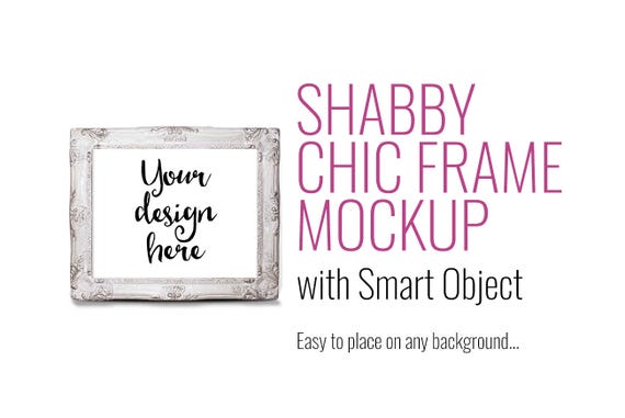 Rustic White Frame Mockup Scene Creator Photoshop File For