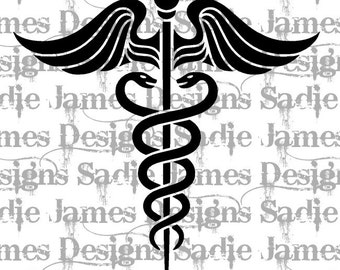 Download Medical Caduceus Love Heartbeat EKG SVG and Silhouette ...
