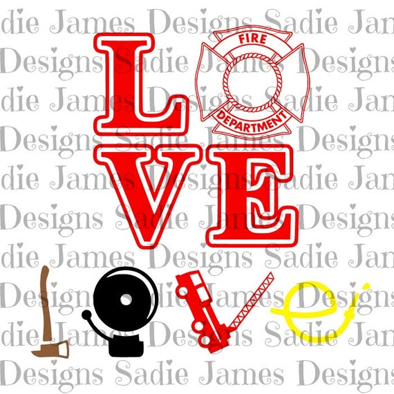 Fire Department Love Svg And Silhouette Studio Cutting File Etsy