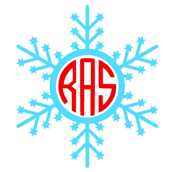 Download Snowflake Monogram Frame 2 Svg And Silhouette Studio Cutting Etsy