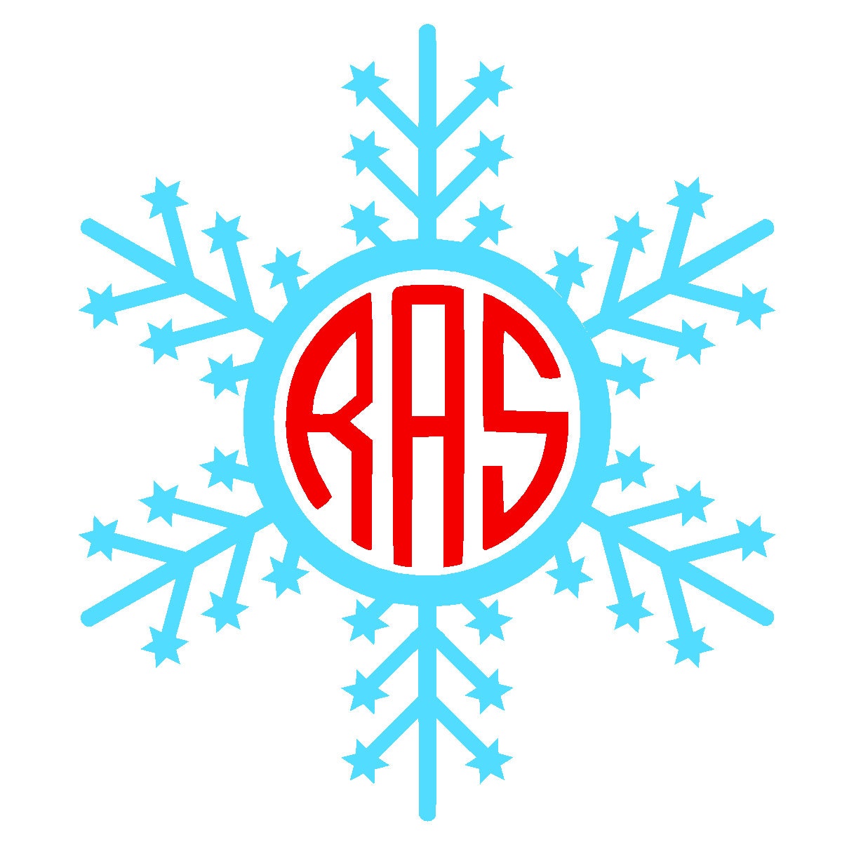 Download Snowflake Monogram Frame 2 Svg And Silhouette Studio Cutting Etsy