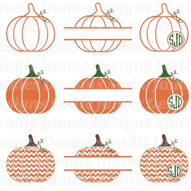Download Halloween Monogram Pumpkins SVG and Silhouette Studio cutting | Etsy