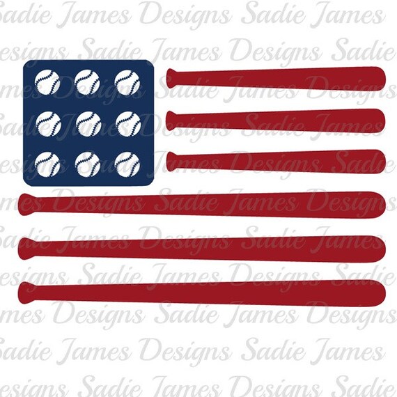 Download Baseball American Flag SVG EPS and Silhouette Studio ...