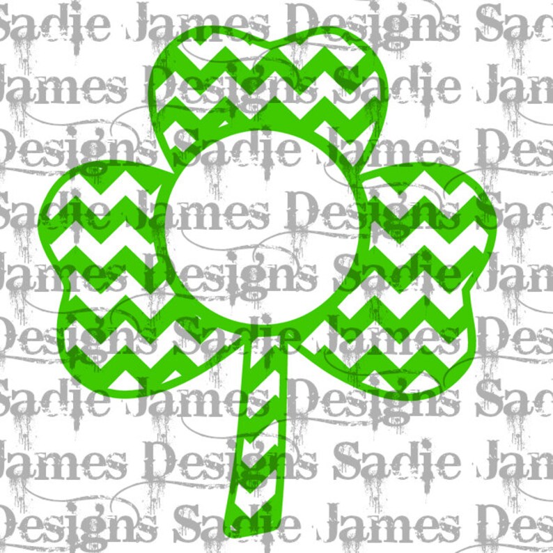 Download 3 leaf clover shamrock monogram frame SVG and Silhouette ...